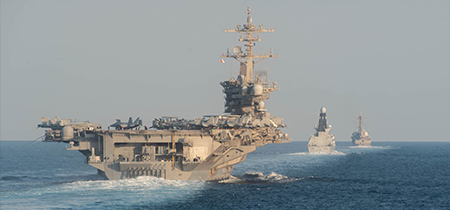 عاجل |  إعلان رسمي من البنتاغون باصابة حاملة الطائرات الأمريكية جيرالد فورد بالصواريخ الإيرانية